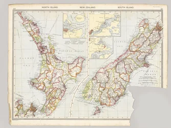 Zwei Karten von Taranaki, Neuseeland, die die Operationen des Middlesex-Regiments während des Maori-Krieges 1860-72 zeigen